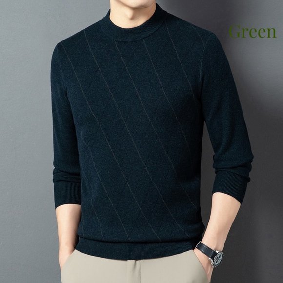 Light Luxury - Men's Plaid Cashmere Sweater - Picture 3 of 13